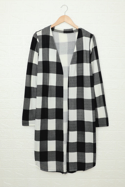 Print Colorblock Long Cardigan